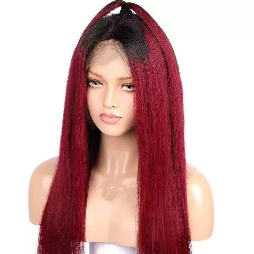 130% Density Burgundy Red Wigs