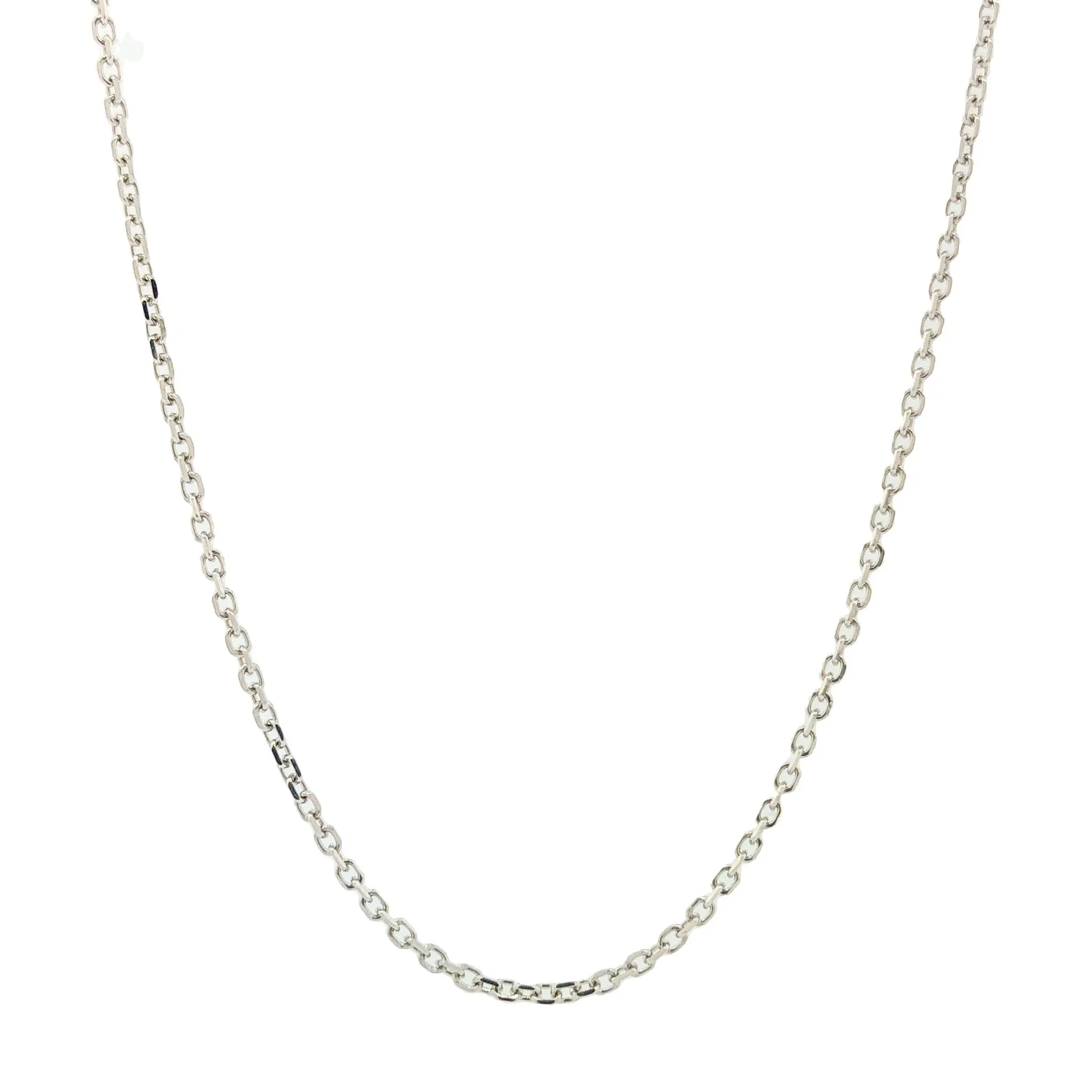 14K W Gold 0.7mm Dia Cut Cable Chain