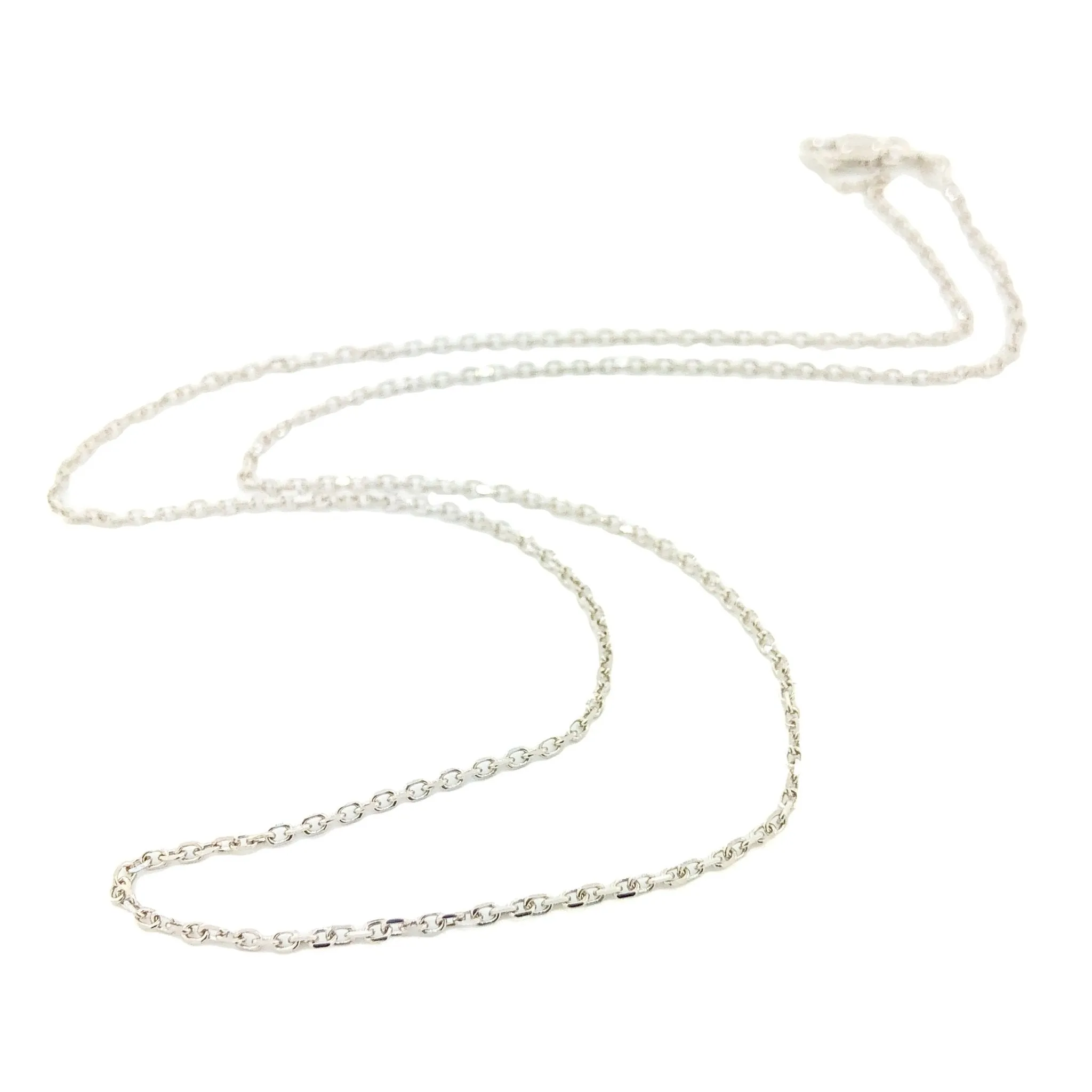 14K W Gold 0.7mm Dia Cut Cable Chain