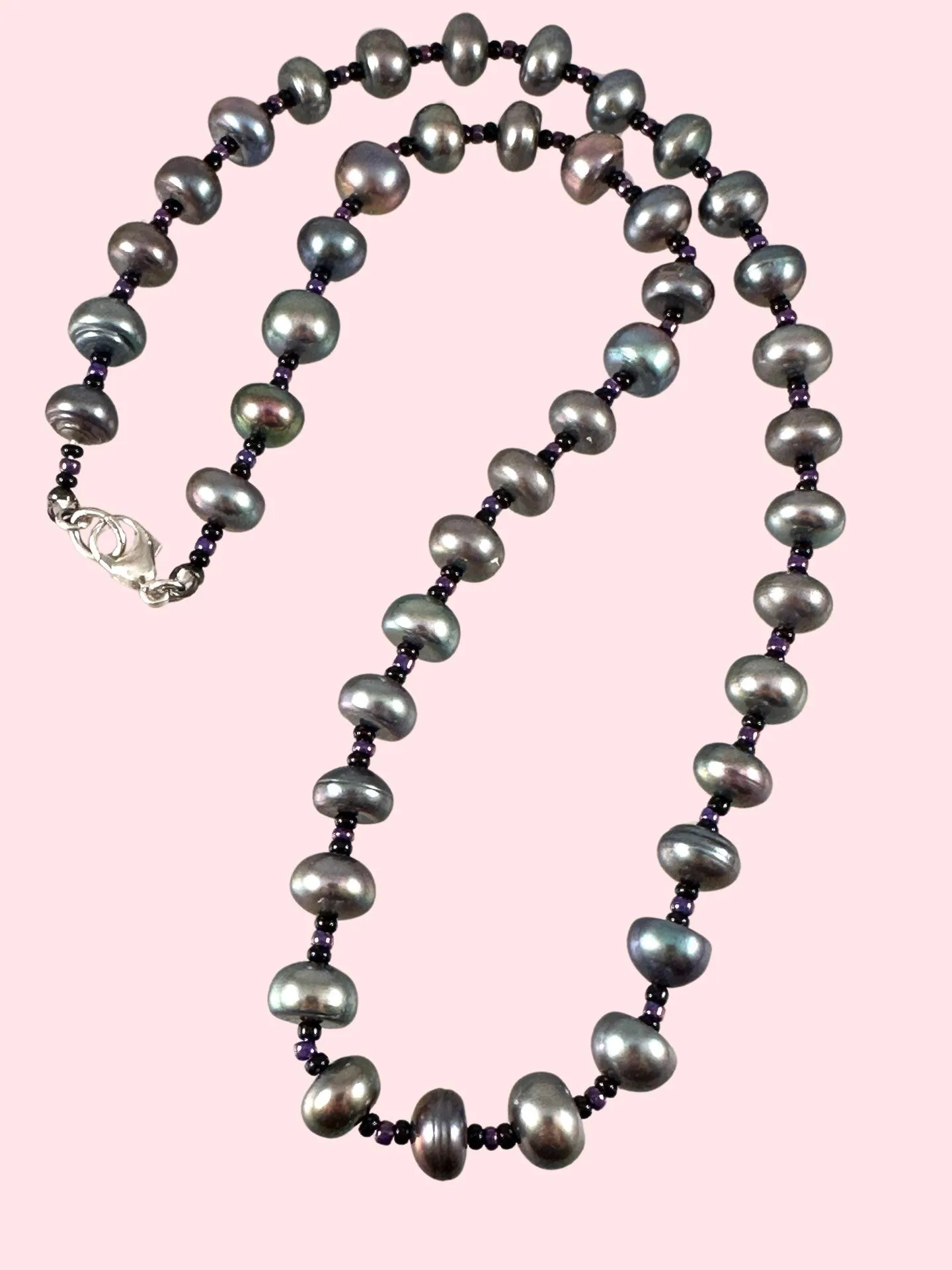 18” Gray Freshwater Button Pearl Necklace