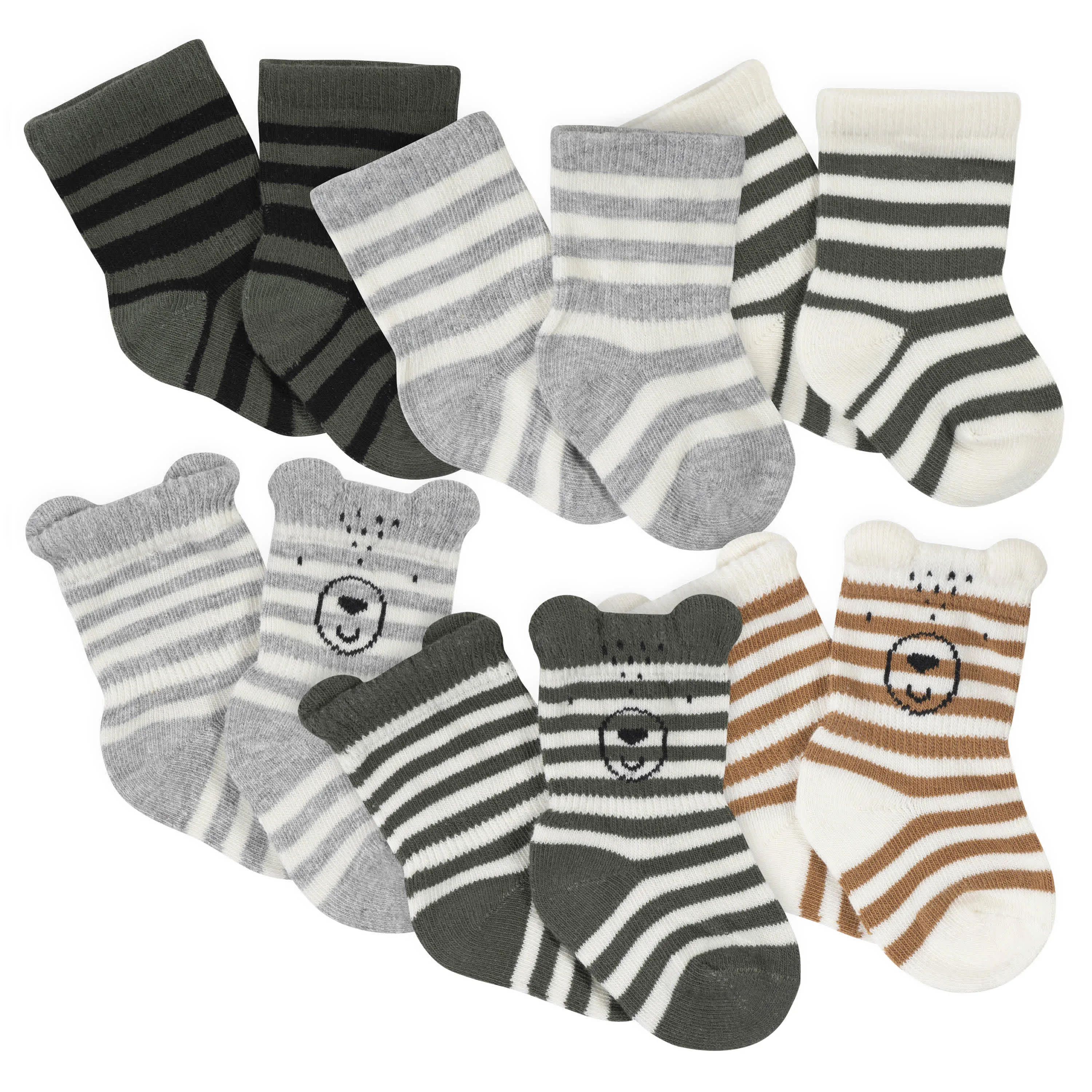 18-Piece Baby Boys Bear Onesies® Bodysuit, Mitten, Cap, & Sock Set