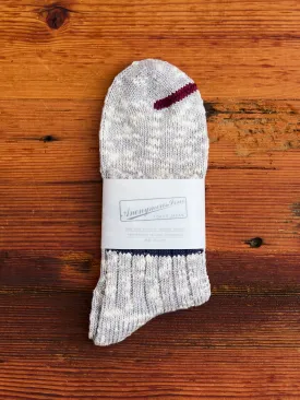 3 Line Quarter Length Sock in Melange Grey