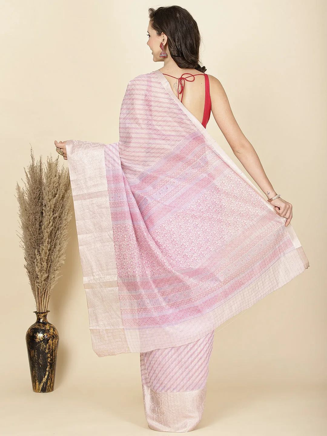 Abstract Printed Cotton Saree