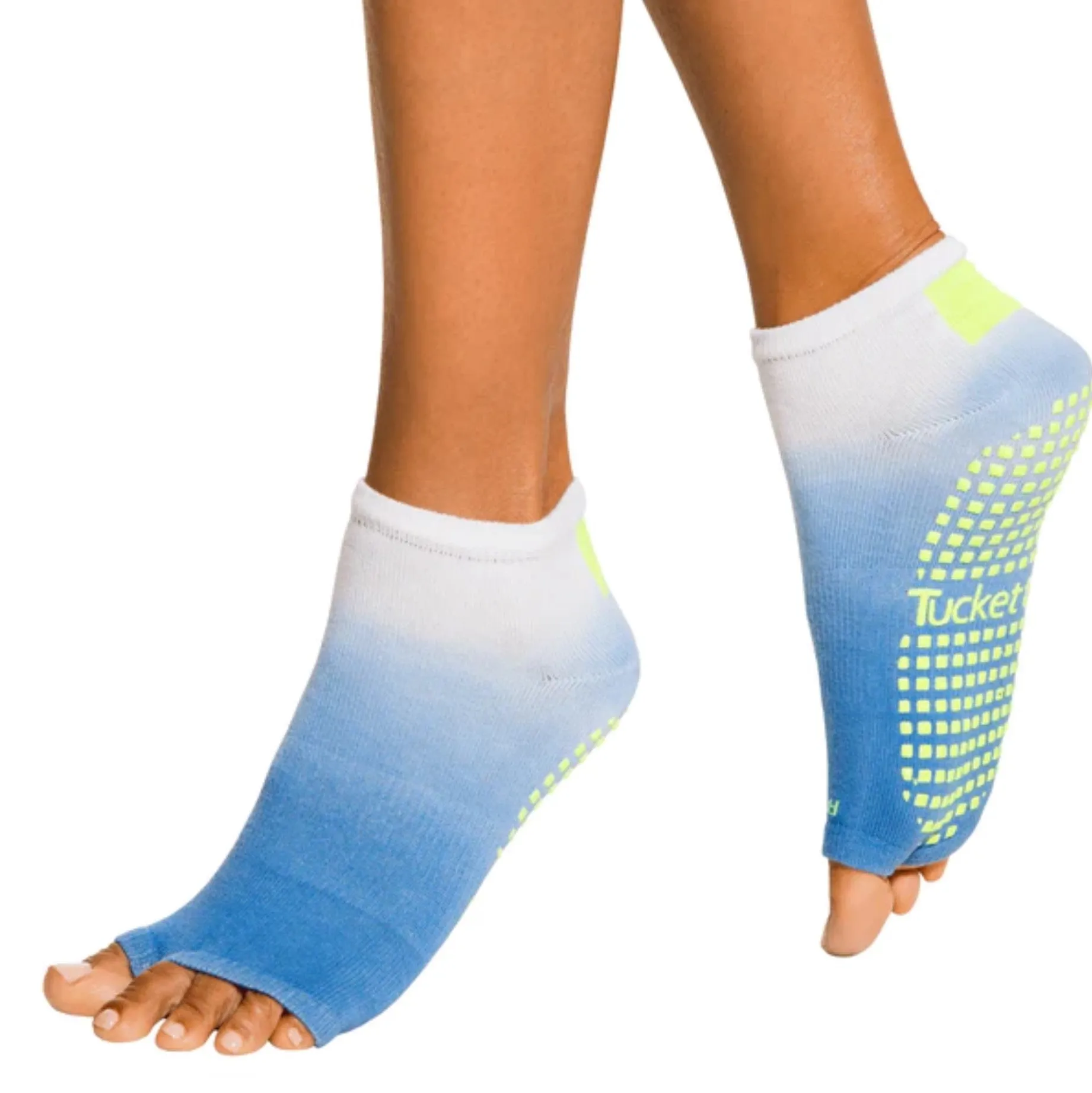 Anklet Grip Socks - Neon Waters (Barre / Pilates)