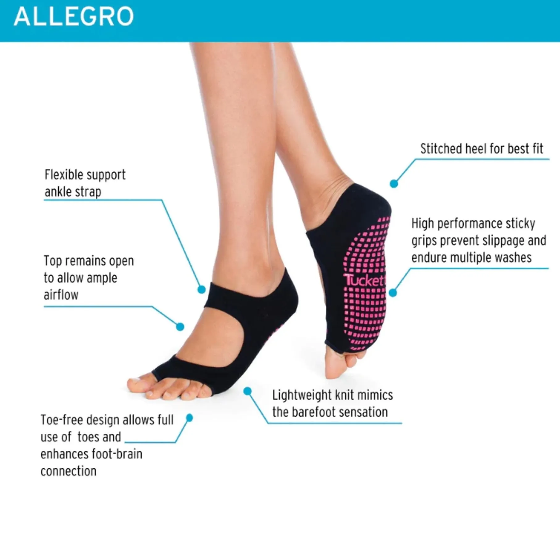 Anklet Grip Socks - Neon Waters (Barre / Pilates)