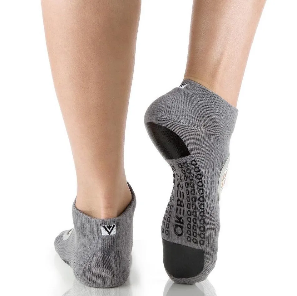 Arebesk Fishnet Grip Socks - Grey White (Barre / Pilates)