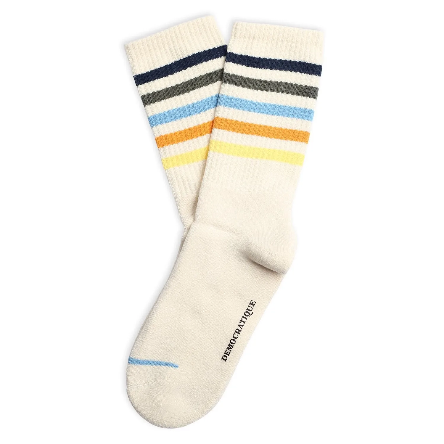 Athletique Classique Super Stripes Organic Cotton Off White / Shaded Blue / Army / Palm Springs Blue / Soft Orange / Pale Yellow