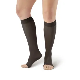 AW Style 213 Microfiber Opaque Knee Highs Open Toe - 20-30 mmHg