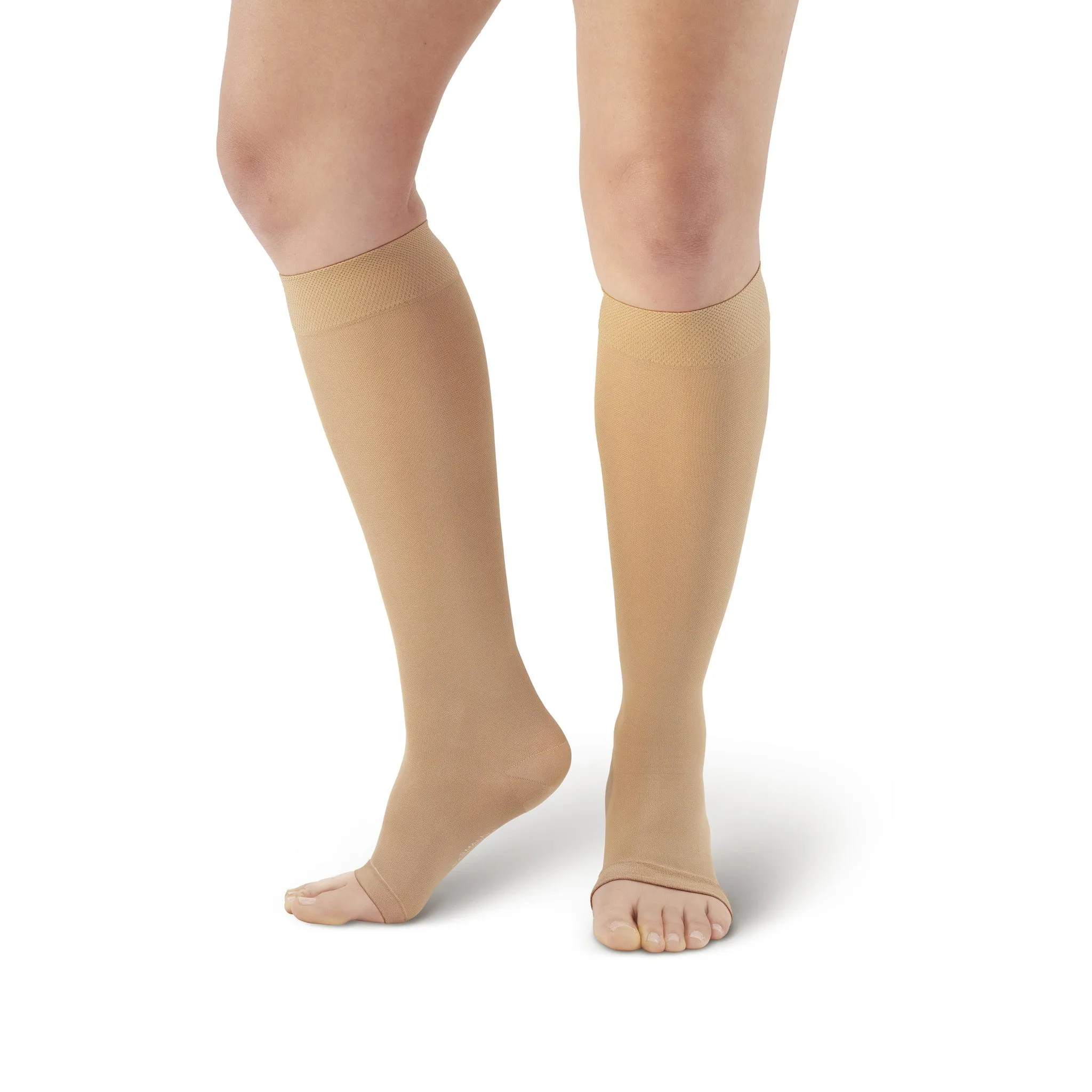 AW Style 213 Microfiber Opaque Knee Highs Open Toe - 20-30 mmHg