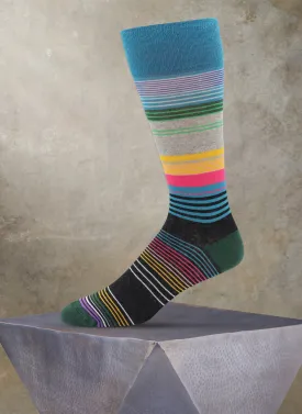 Barcode Stripes Sock in Black