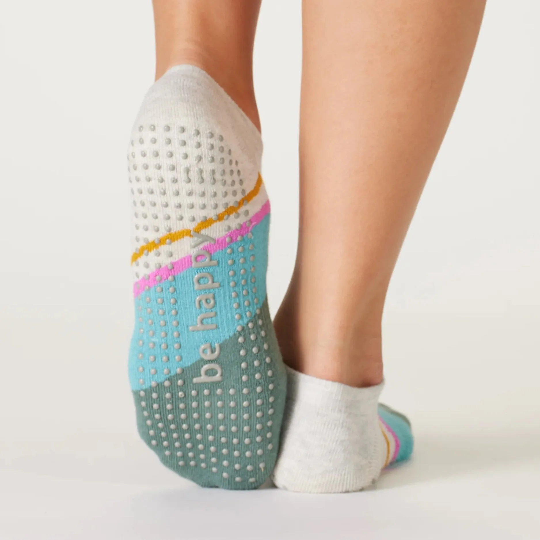 Be Happy - Laila Juniper Grip Socks (Barre / Pilates)