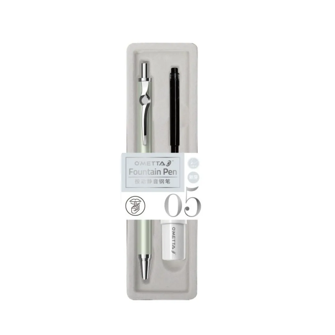 Beifa Ometta No-Noise Retractable Fountain Pen with Ink Cartridge