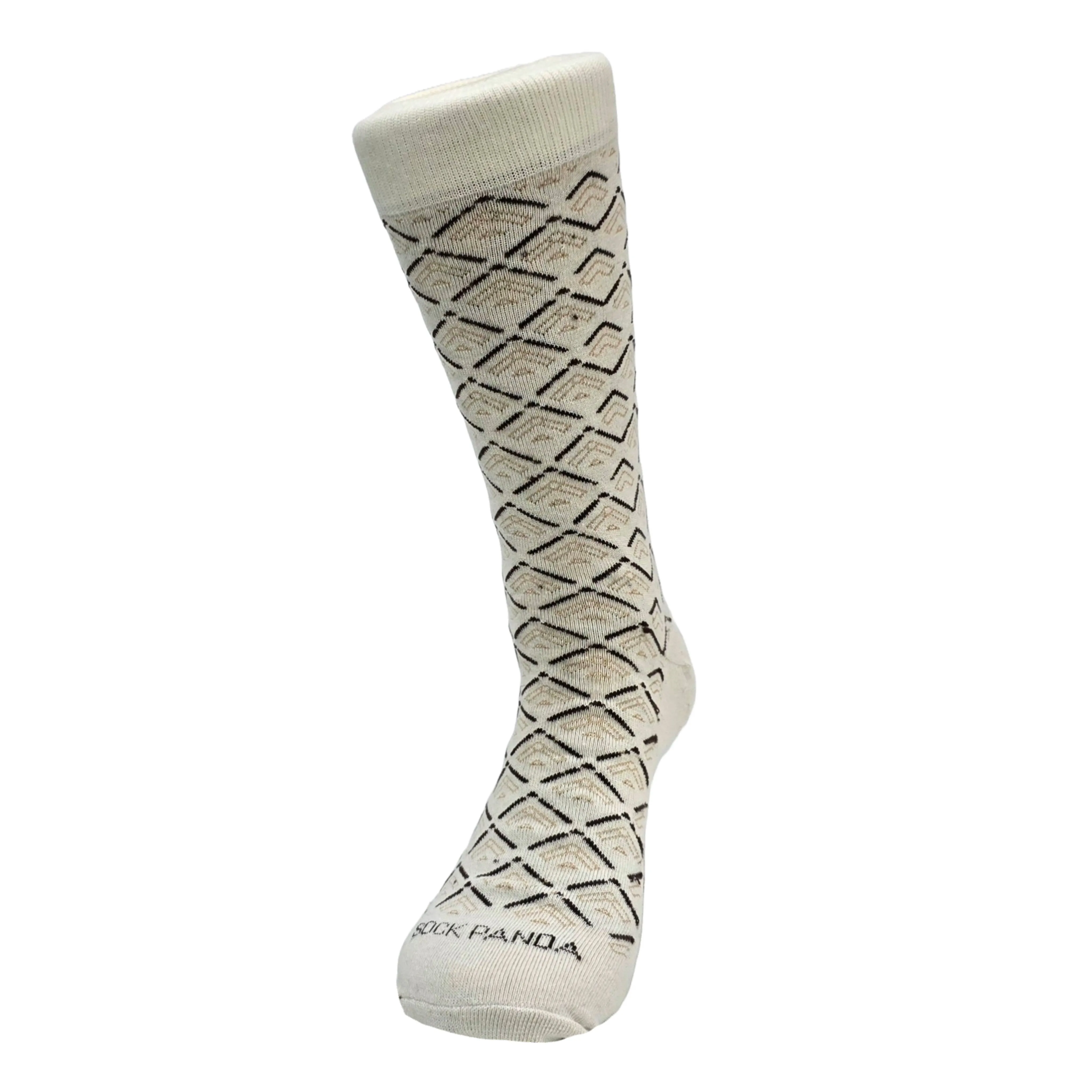 Beige Classic Diamond Pattern from the Sock Panda (Adult Large)