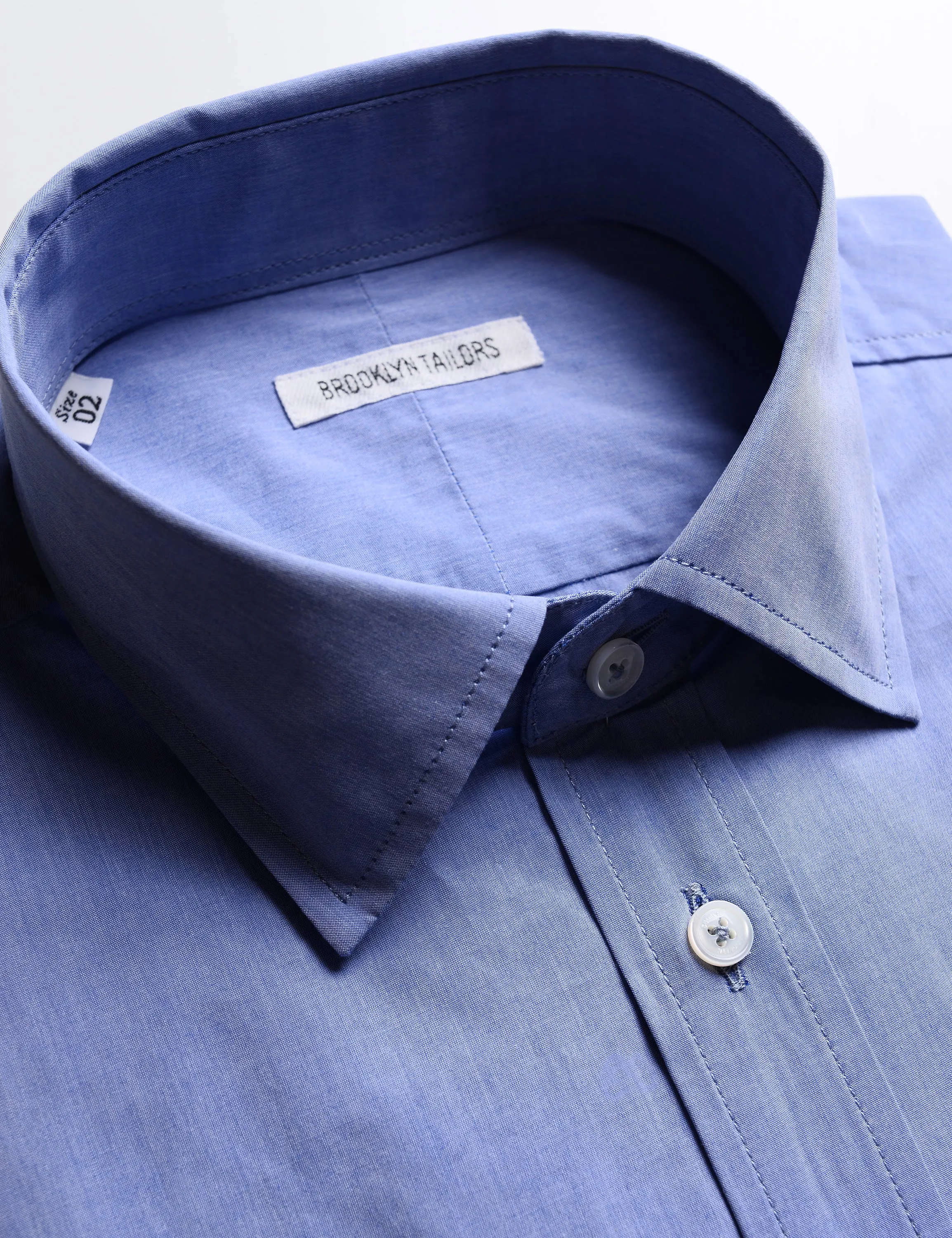 BKT20 Slim Dress Shirt in Cotton Plainweave - Azure