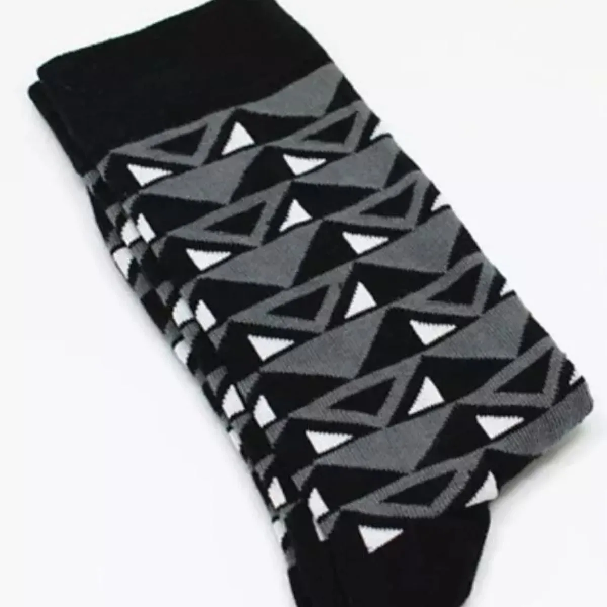 Black and Gray Triangle Socks from the Sock Panda (Adult Large - Men's Shoe Sizes 8-12)