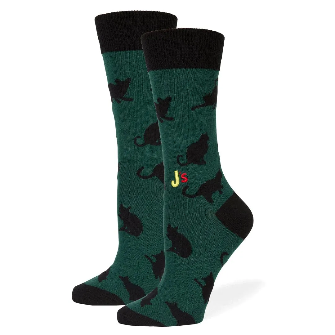 Black Cats Crew Socks