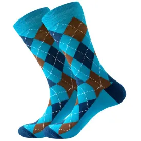 Blue Argyle Socks from the Sock Panda (Adult Large - Men's Shoe Sizes 8-12)