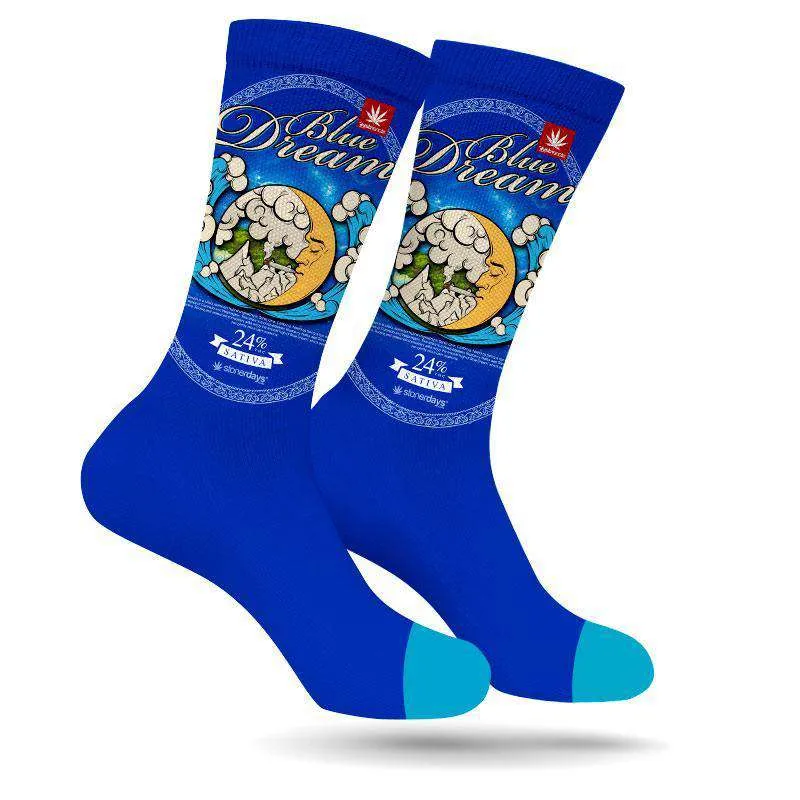 BLUE DREAM WEED MARIJUANA STONER SOCKS