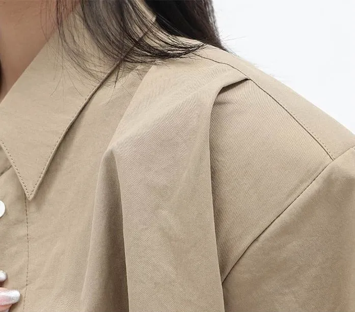 Boxy Cropped Button Shirt