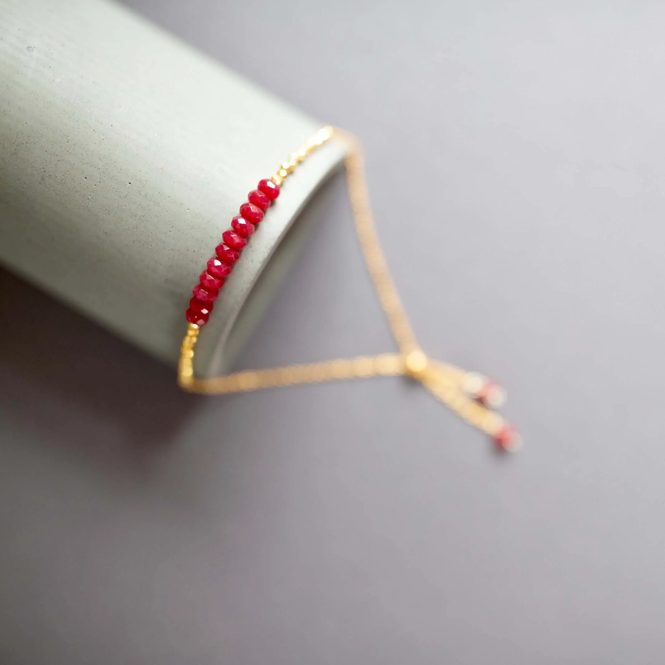 Bracelet Stacking Set: Peridot Quartz & Red Jade