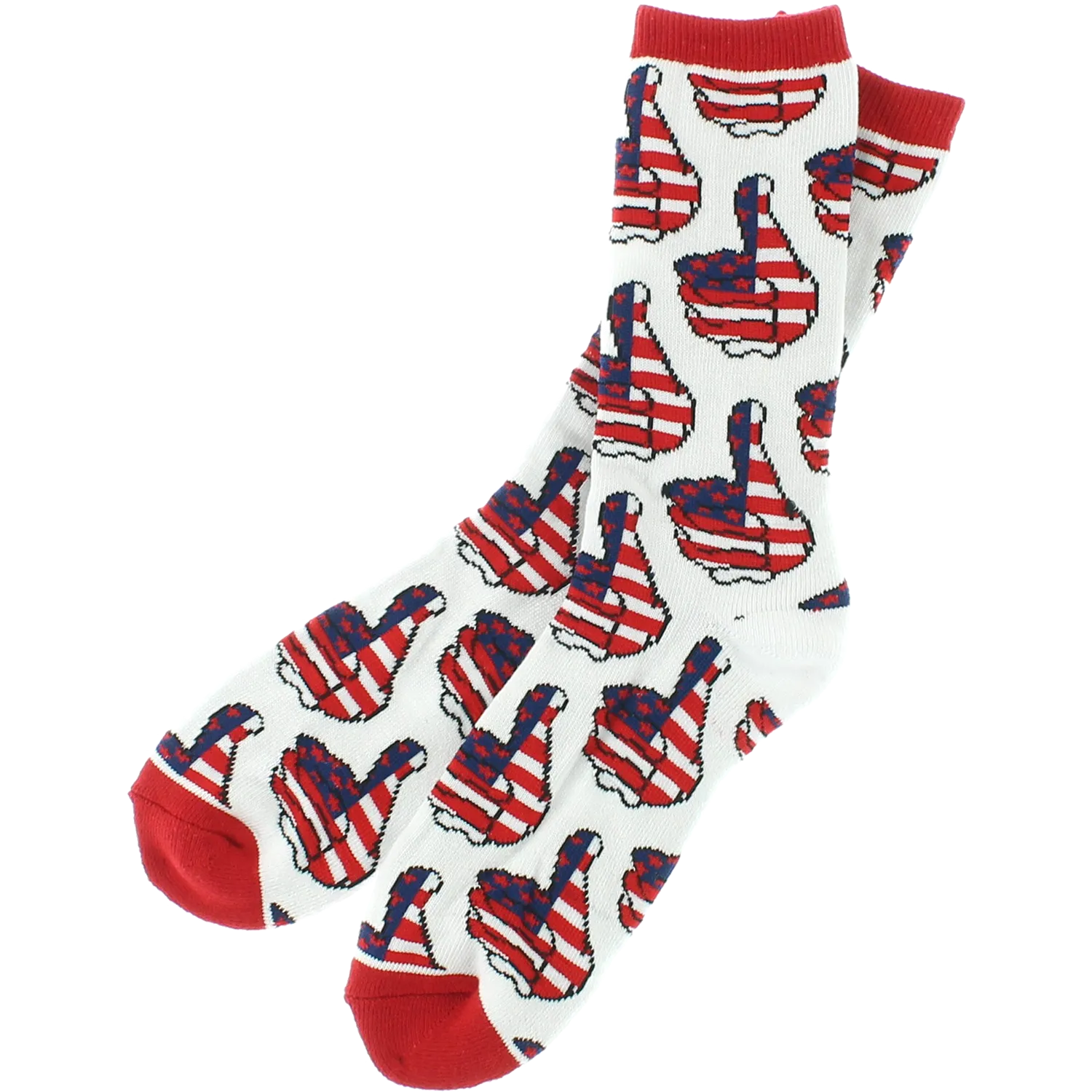 Bro Style USA Crew Socks White