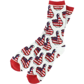 Bro Style USA Crew Socks White