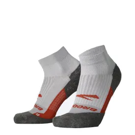 Brooks Ghost Quarter Running Socks in Light Pikes Peak/Red Clay