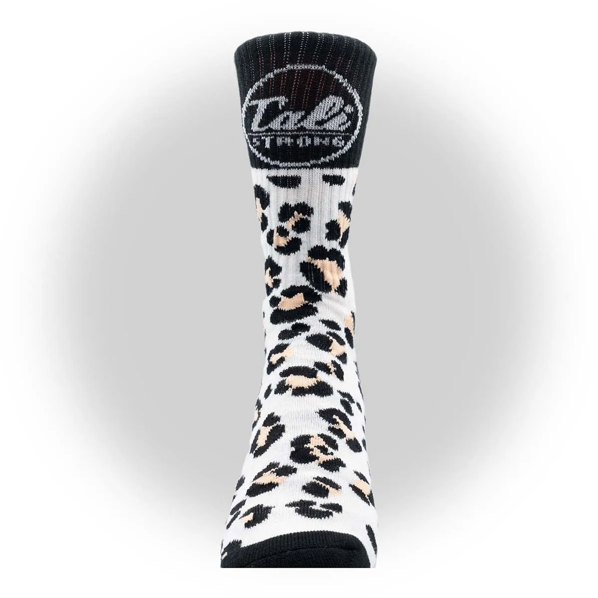 CALI Strong Leopard Athletic Crew Socks