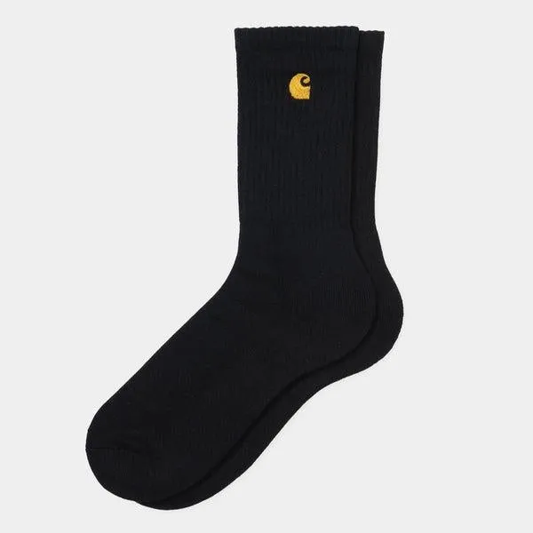 Carhartt WIP Chase Crew Socks Black - Gold