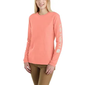 Carhartt Women's Heavyweight Long Sleeve Logo T-Shirt_Hibiscus Heather