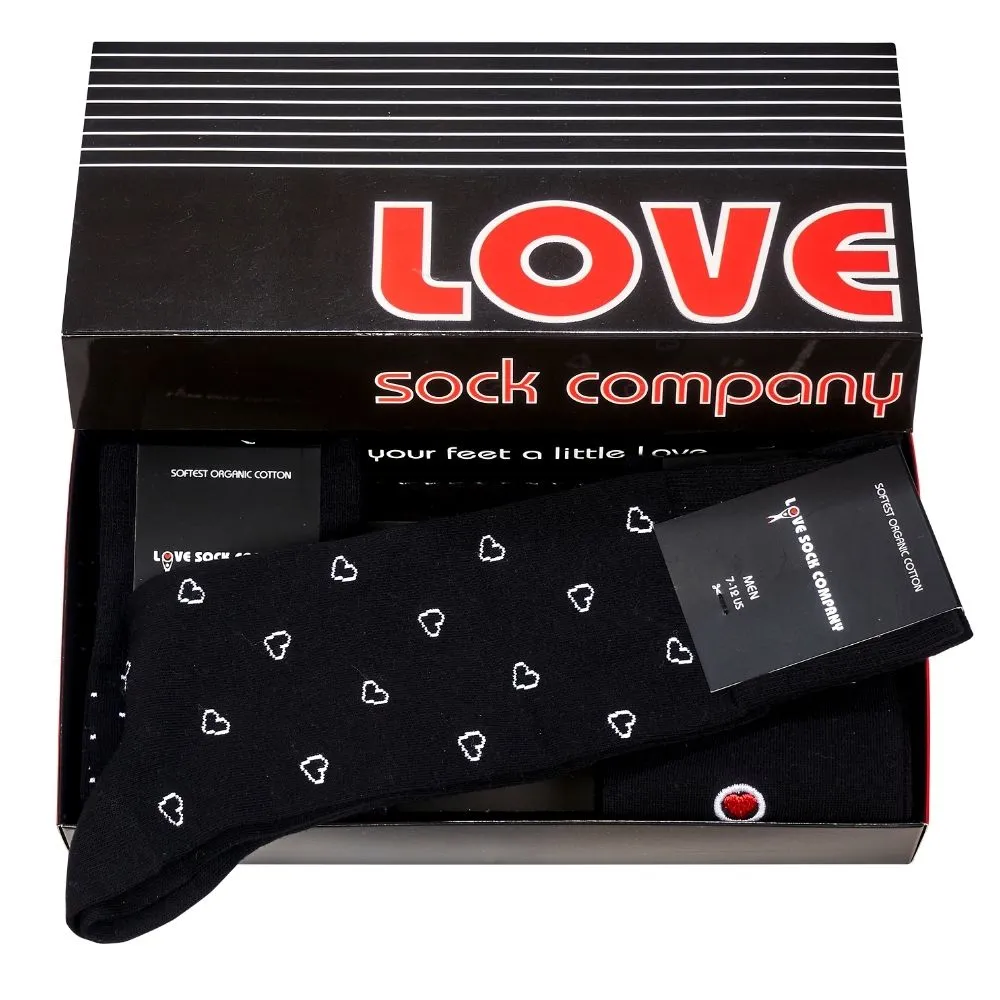 Classic Men’s Mid-Calf Black Dress Socks Gift Box