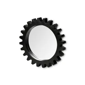 Cog Wall Mirror   Alloy Black Metal | 26"