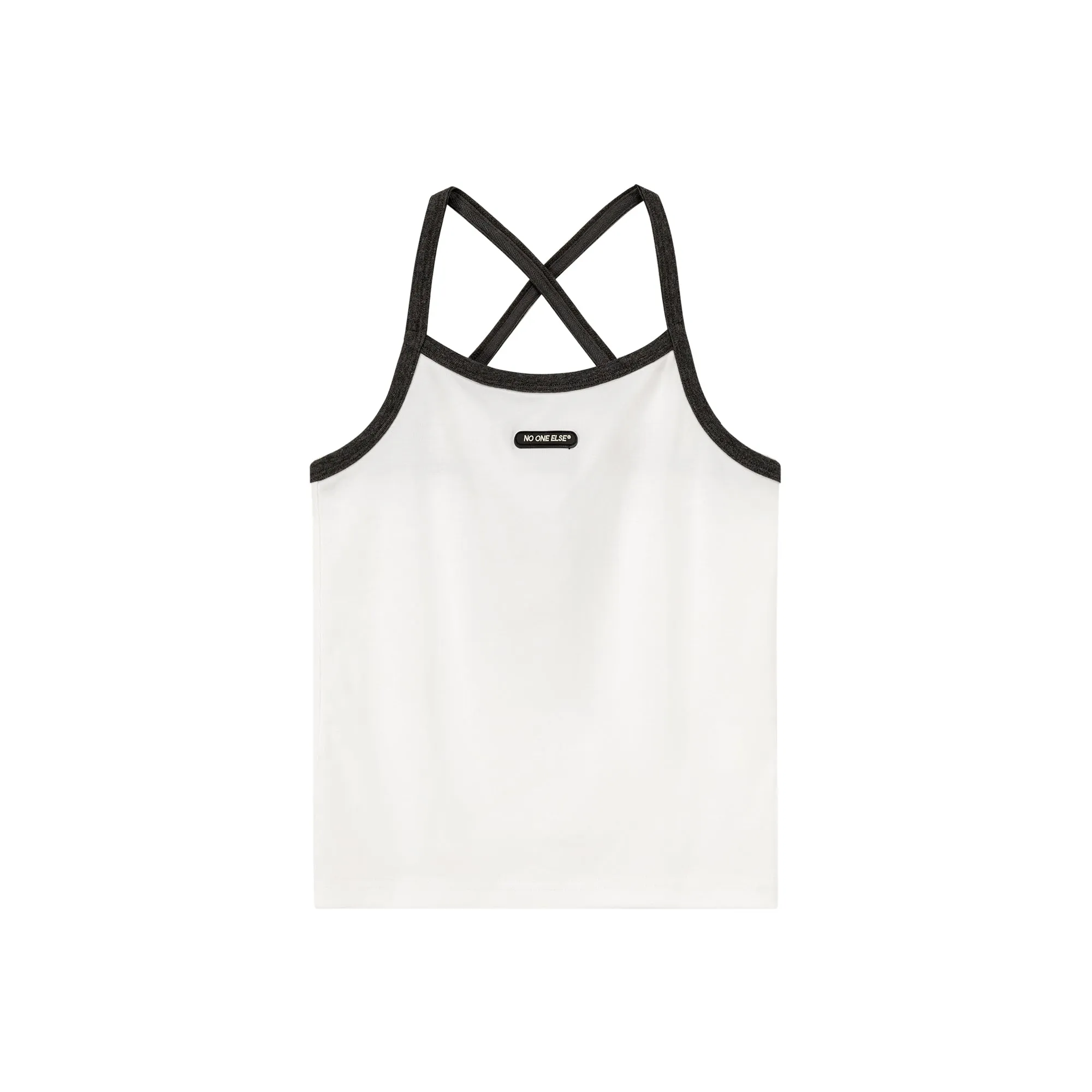 Color Back Crisscross Sleeveless Top