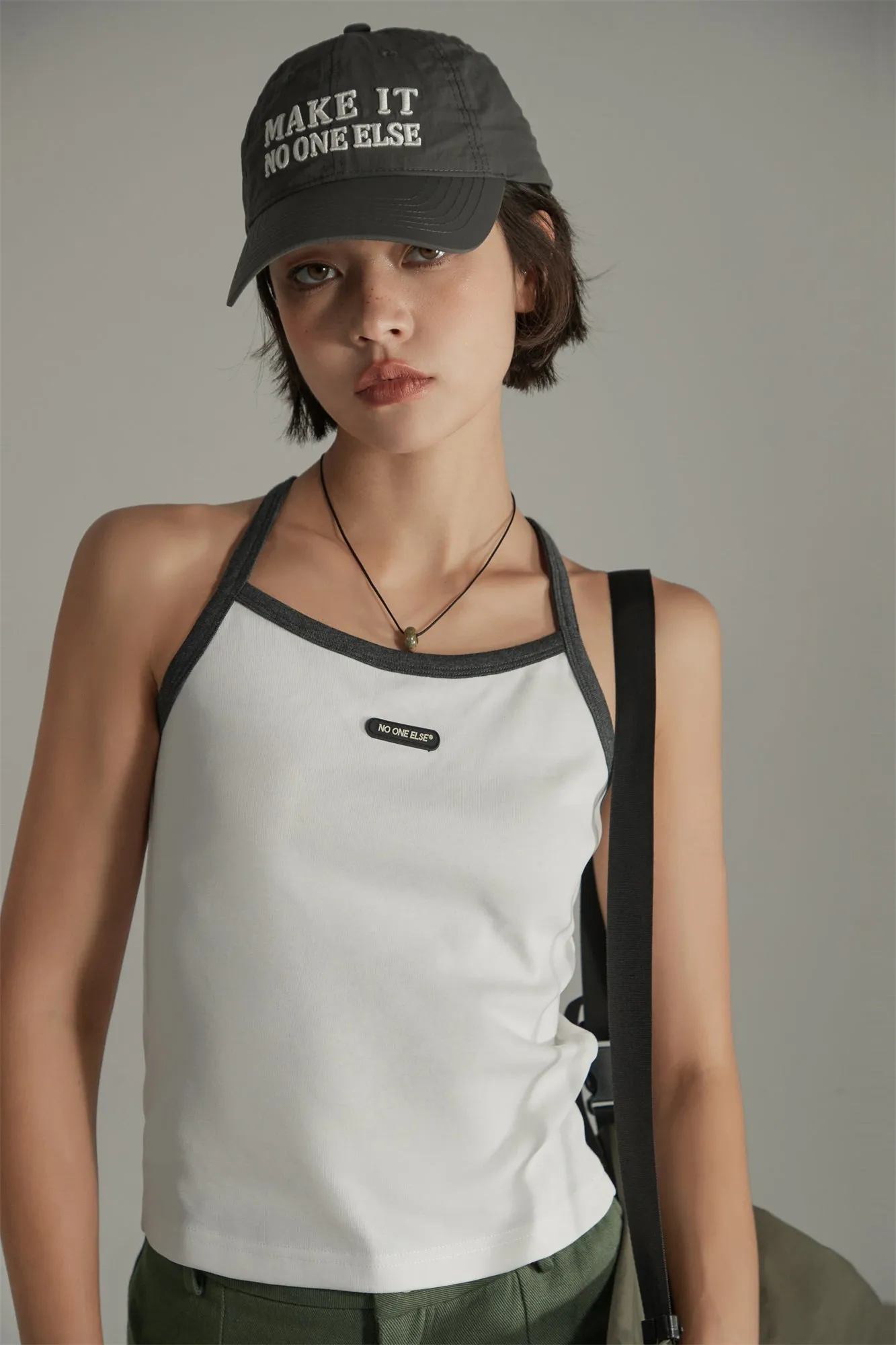 Color Back Crisscross Sleeveless Top