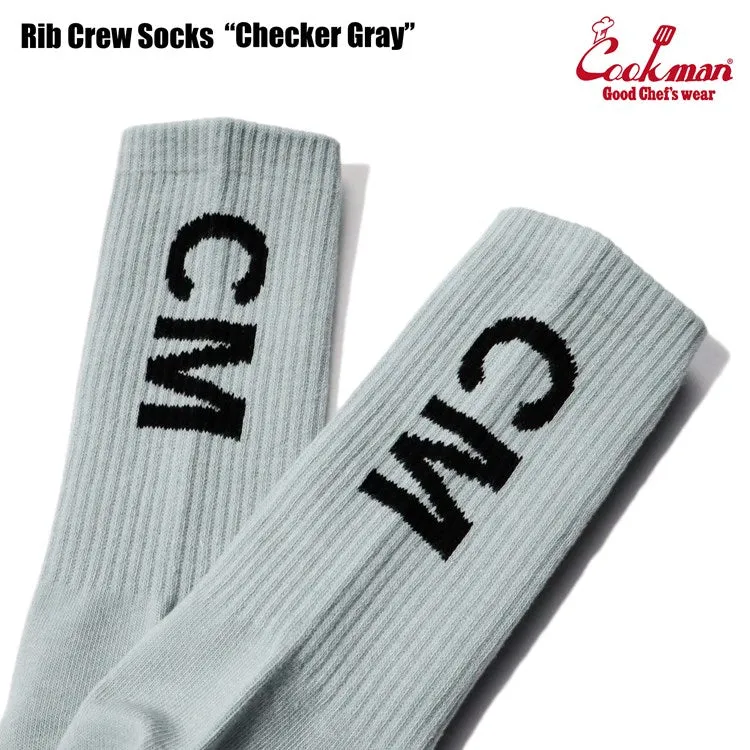 Cookman Rib Crew Socks - Checker : Gray