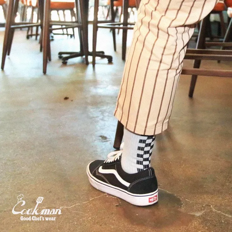 Cookman Rib Crew Socks - Checker : Gray