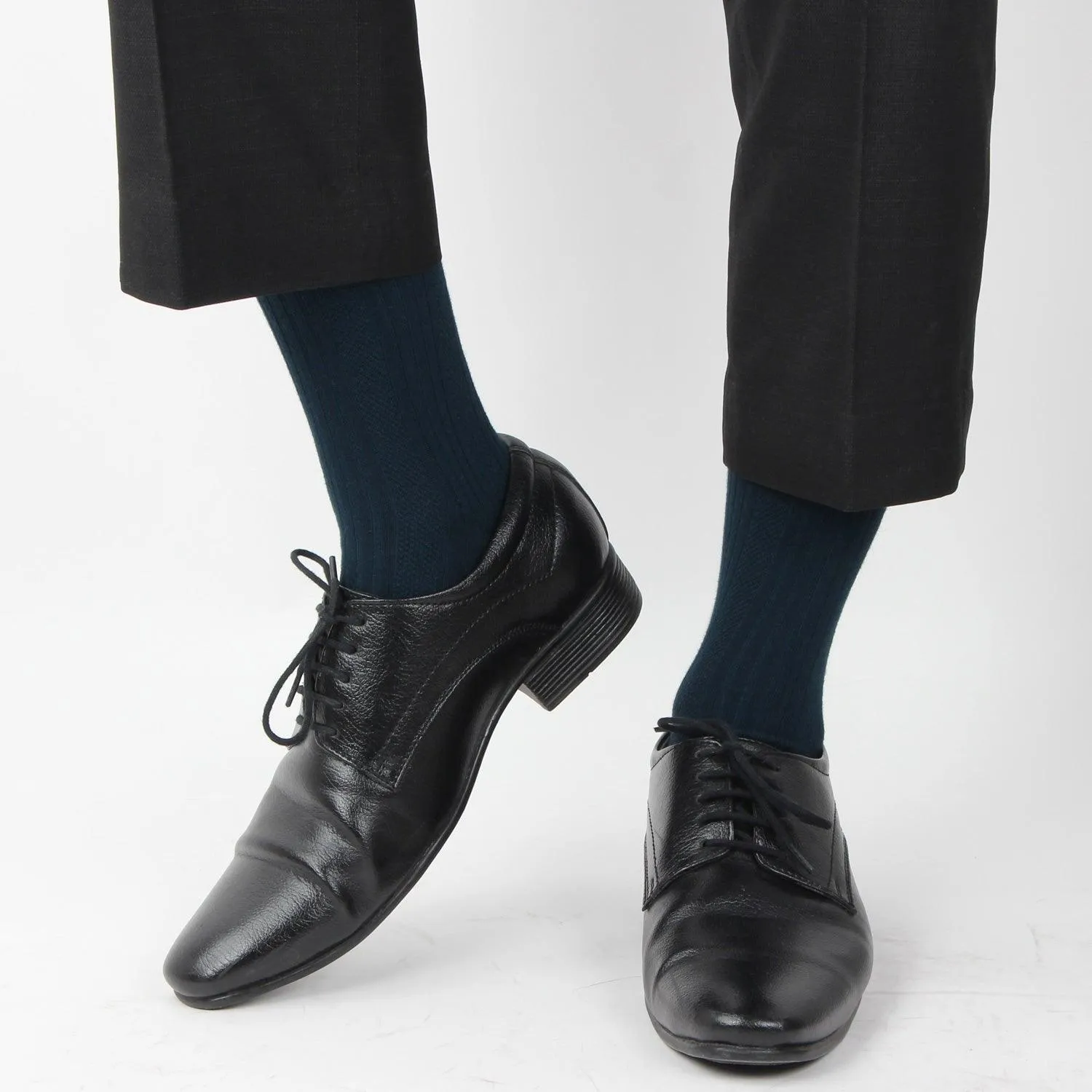 Cosmic Ribbed Formal Socks - Navy