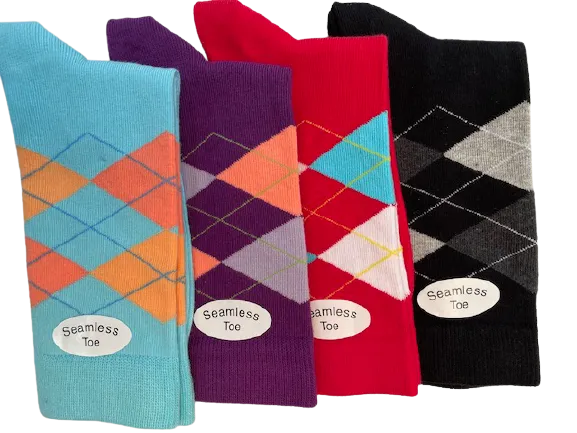 Cotton Argyle Crew Women's Socks