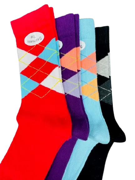 Cotton Argyle Crew Women's Socks