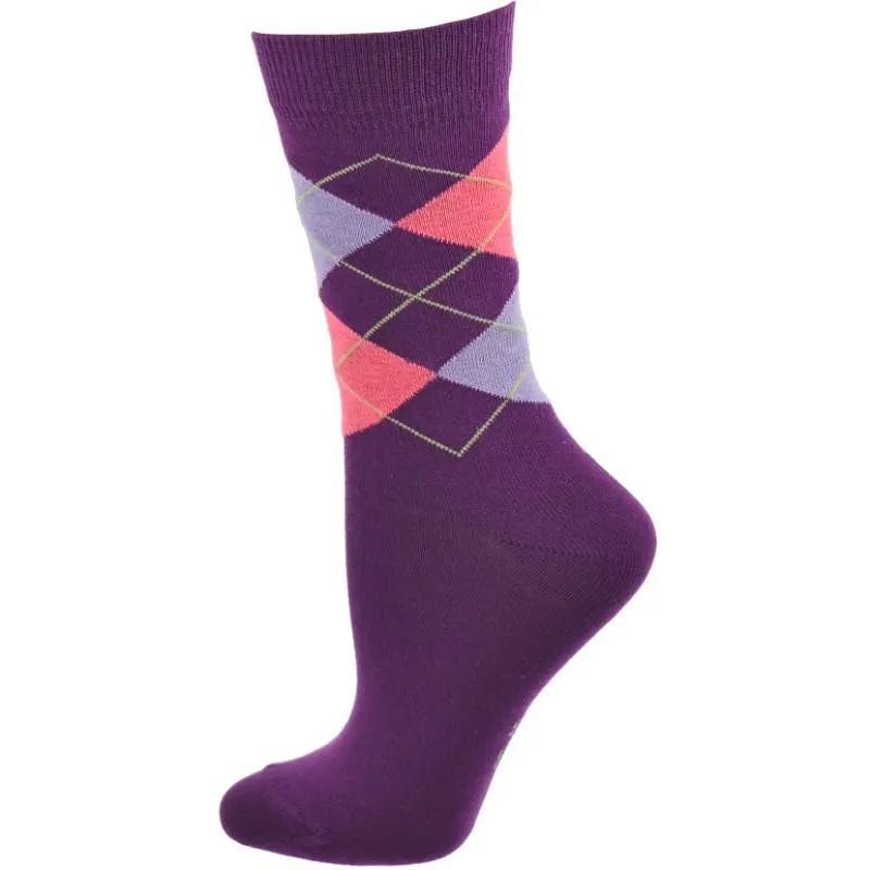 Cotton Argyle Crew Women's Socks