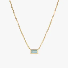 Dainty Aquamarine Necklace, Teresa