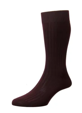 DANVERS | Classic 5x3 Rib Mercerised Cotton | Burgundy