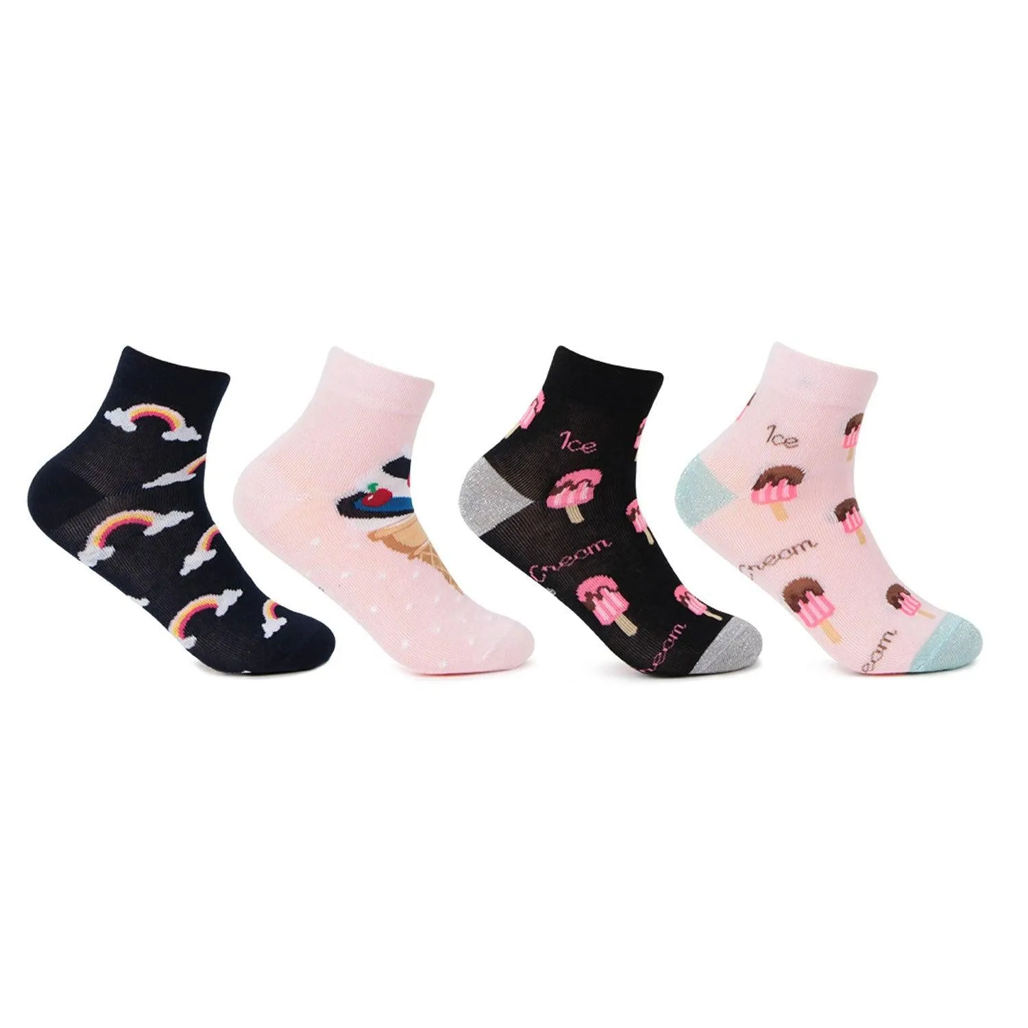 Designer Socks For Girls- Pack Of 4