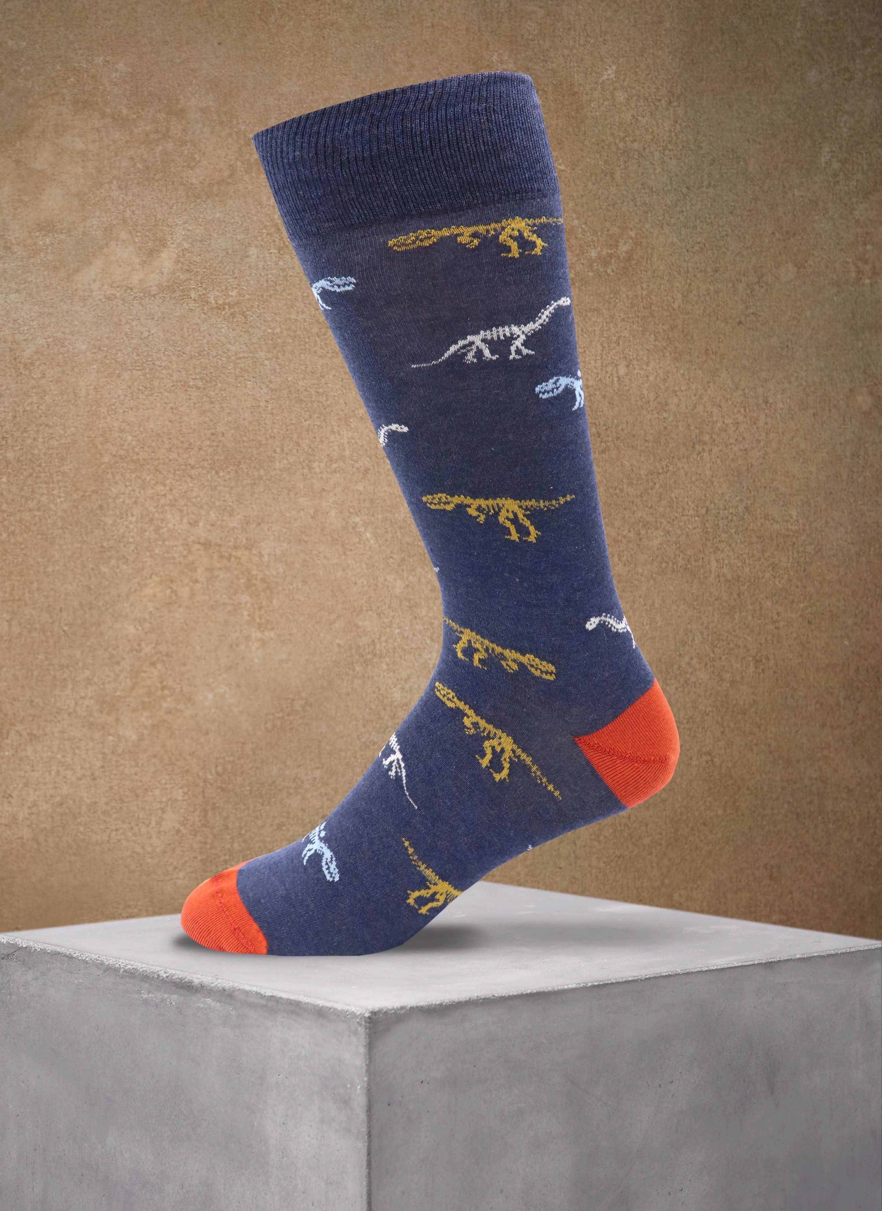 Dinosaurs Sock in Navy