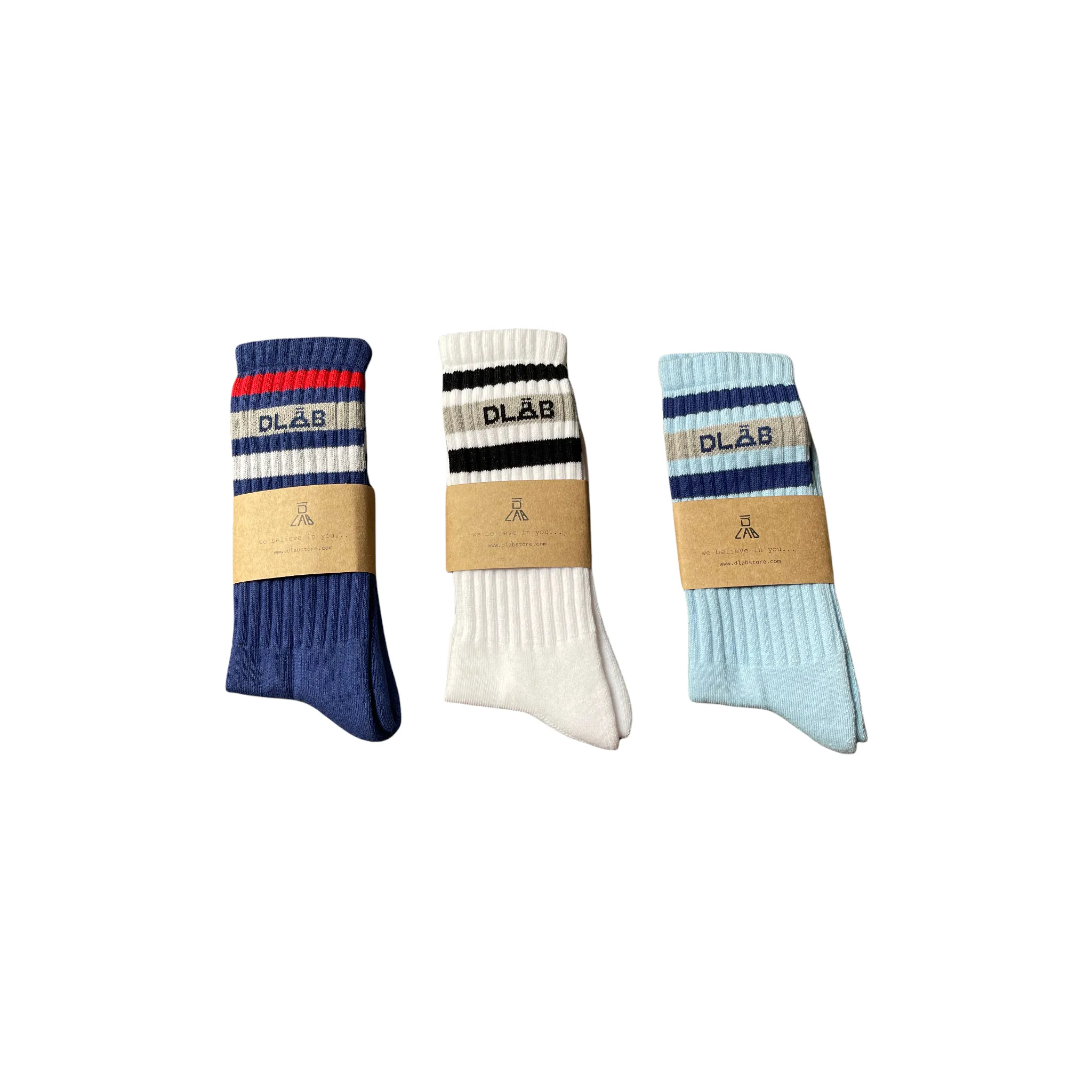 Dlab Socks (High) Navy Blue/Lines