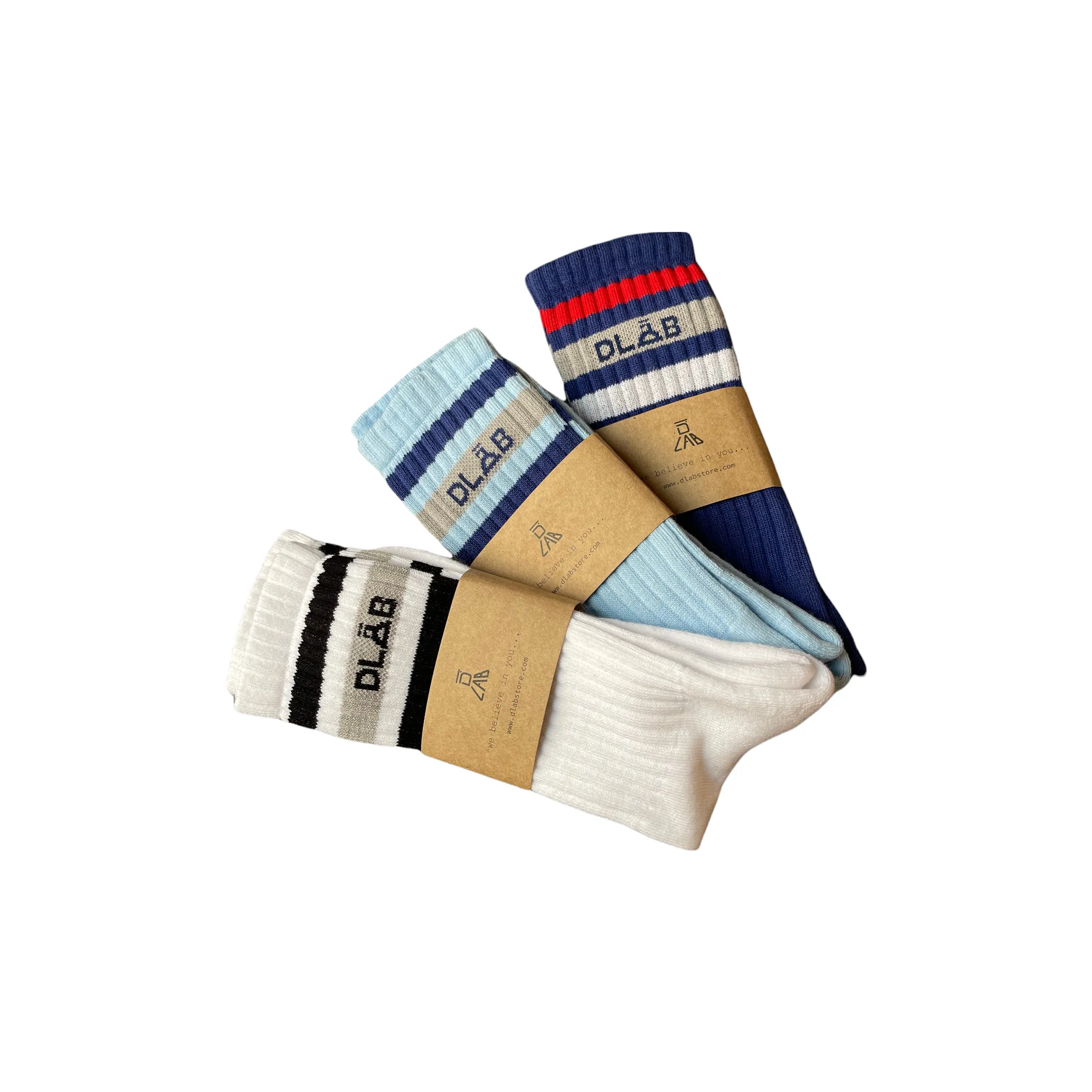 Dlab Socks (High) Navy Blue/Lines