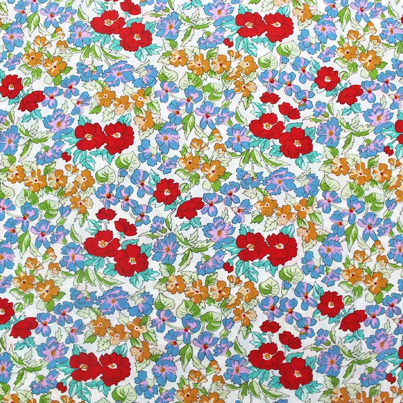 Dressmaking Floral Cotton Lawn - Bright - Edith