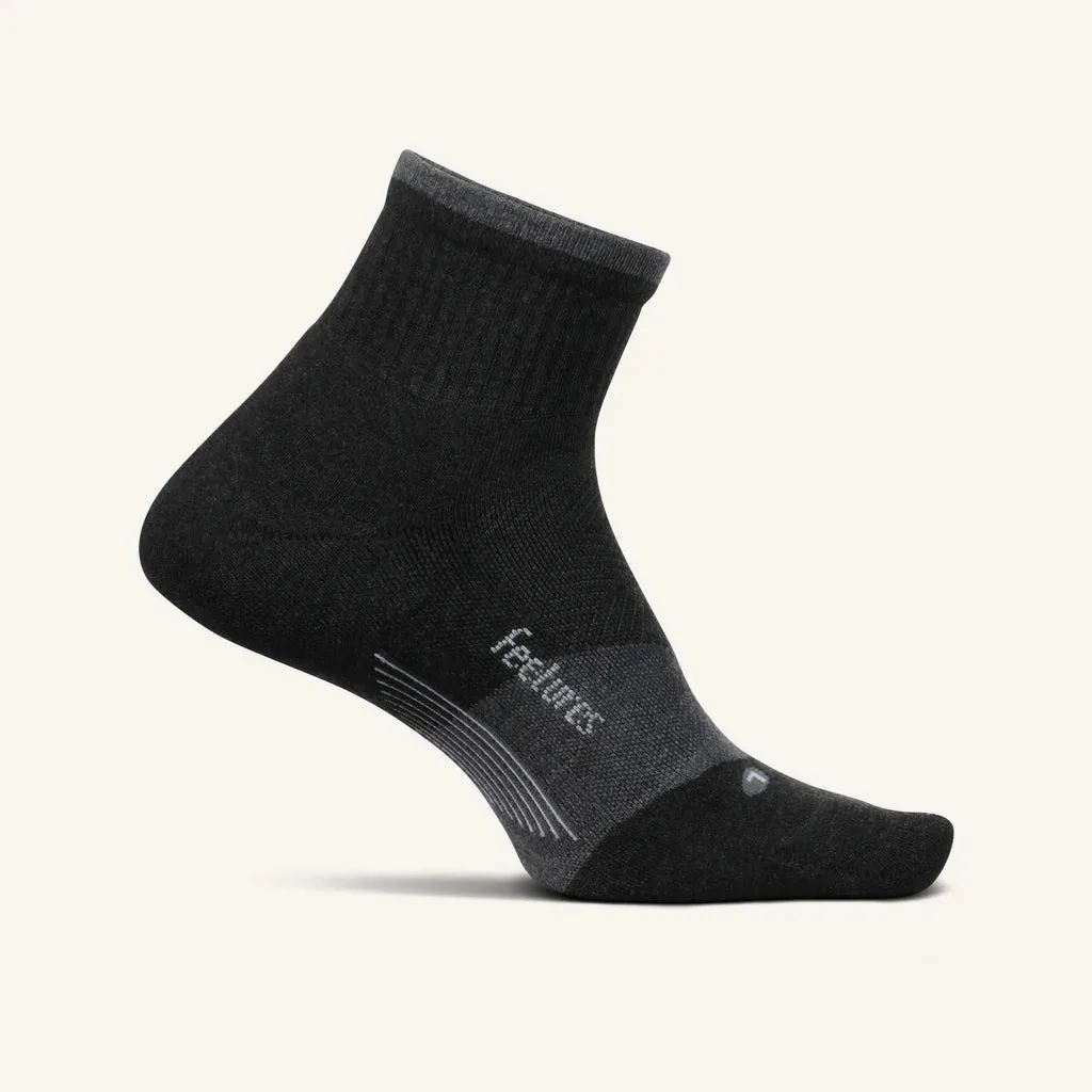 Elite Max Cushion Trail Quarter Sock in Charcoal