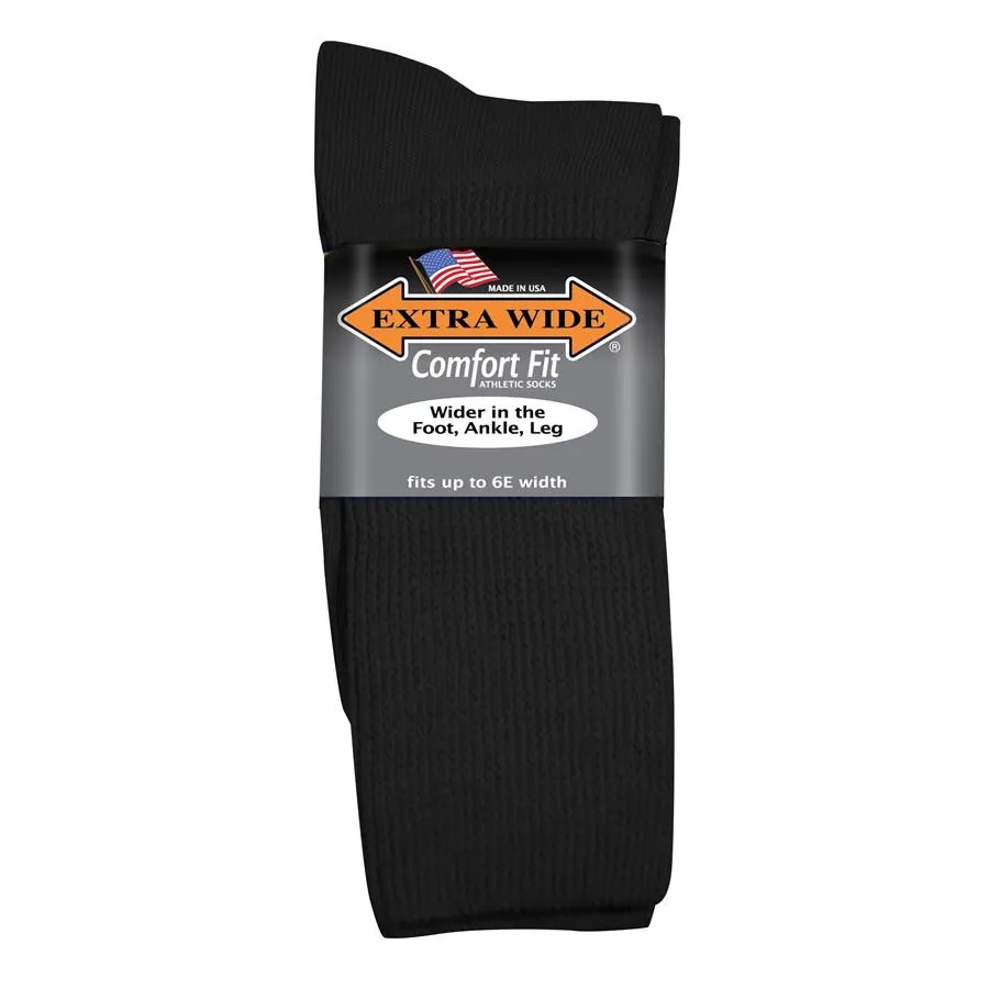 Extra Wide Athletic Crew Socks