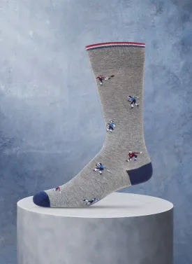 Football Player Sock in Grey